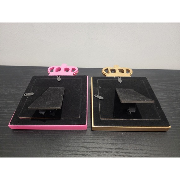 Juicy Couture Home 2 Picture Frames with Crown Set Pink and Gold 4x4 Y2K - Picture 5 of 5